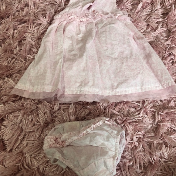 The Prairie pink & white sundress with matching bloomers. Size 6-9 months. - Picture 2 of 3